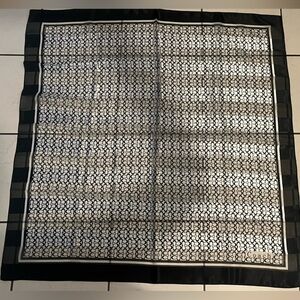 Coach Monogram Silk Scarf Black and White